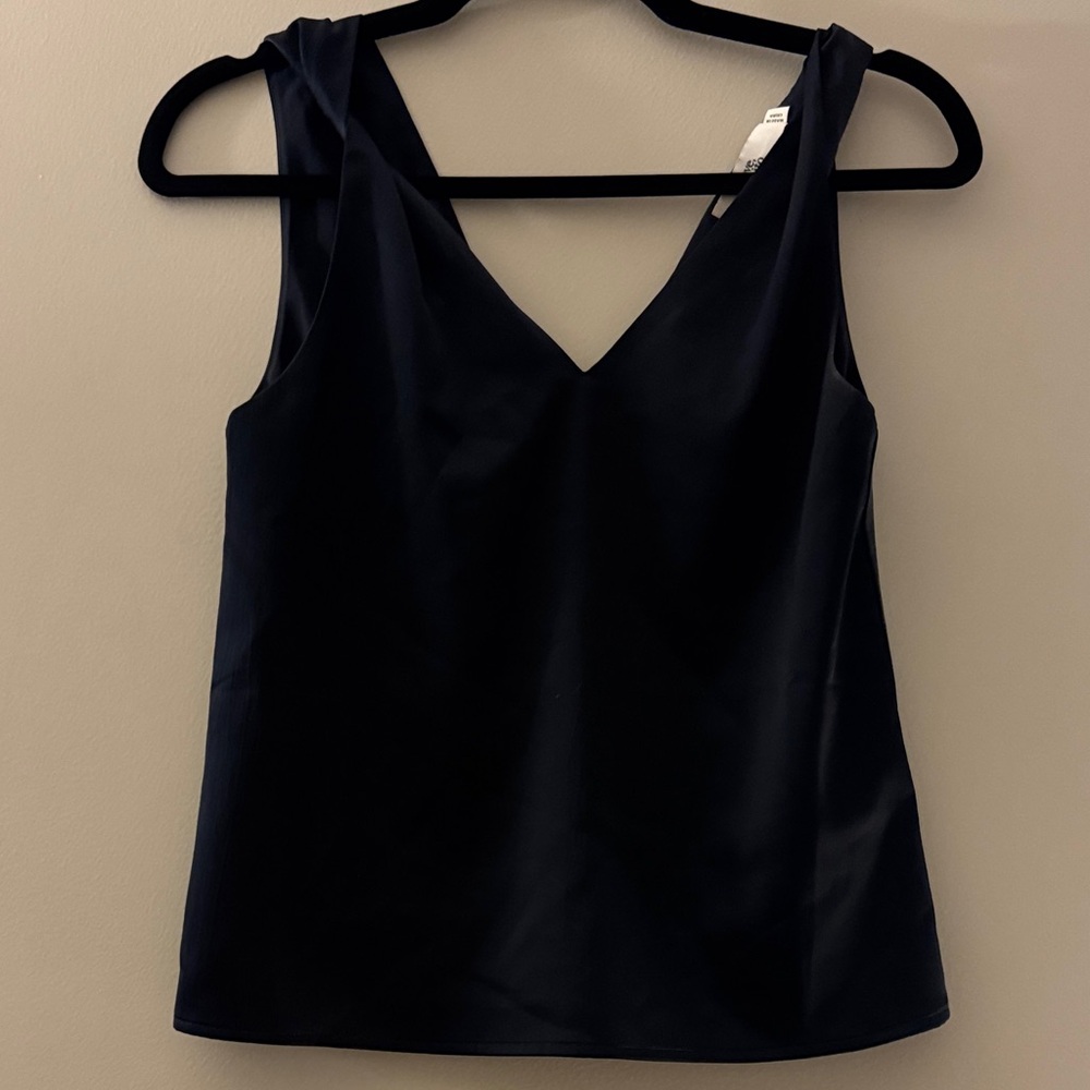 Women's dark blue V-Neck Satin Camisole